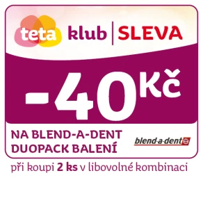 Využijte klubové nabídky - Sleva 40 Kč na duopack balení značky Blend-a-dent při koupi 2 ks v libovolné kombinaci