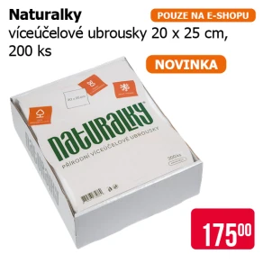 Naturalky víceúčelové ubrousky 20 x 25 cm, 200 ks