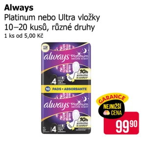 Sleva na produkty Always