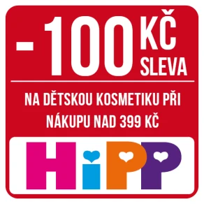 Sleva 100 Kč na dětskou kosmetiku značky Hipp při nákupu nad 399 Kč