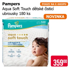 Pampers - Aqua Soft Touch Dětské čisticí ubrousky 180 ks