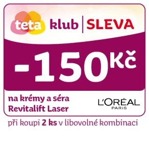 Využijte klubové nabídky - Sleva 150 Kč na krémy a séra Revitalift Laser při koupi 2 ks v libovolné kombinaci