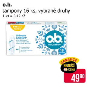 Sleva na produkty o.b.