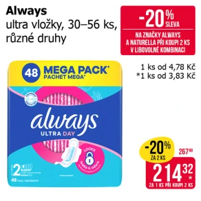 Sleva na produkty Always