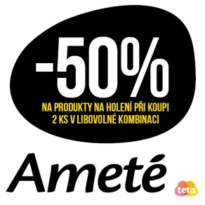 Sleva 50 % na produkty na holení značky Ameté při koupi 2 ks v libovolné kombinaci