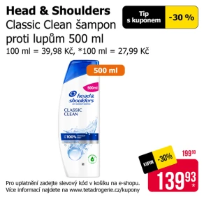 Sleva na produkty Head & Shoulders