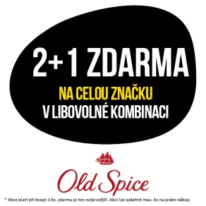 Akce 2+1 zdarma na celou značku Old Spice při koupi 3 ks v libovolné kombinaci
