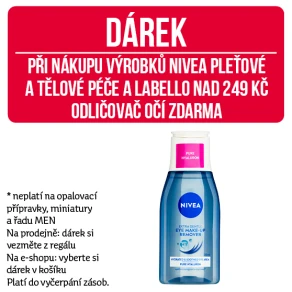 Dárek - Při koupi výrobků Nivea pleťové a tělové péče a Labello nad 249 Kč odličovač očí zdarma