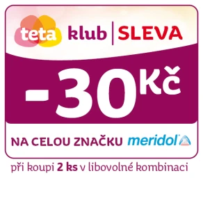 Využijte klubové nabídky - Sleva 30 Kč na celou značku Meridol při koupi 2 ks v libovolné kombinaci