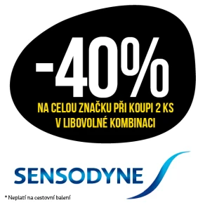 Sleva 40 % na celou značku Sensodyne při koupi 2 ks v libovolné kombinaci