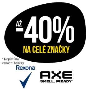Sleva až 40 % na celé značky Rexona a Axe