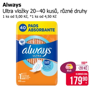 Sleva na produkty Always