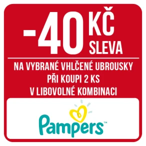 Sleva 40 Kč na vybrané vlhčené ubrousky značky Pampers při koupi 2 ks v libovolné kombinaci