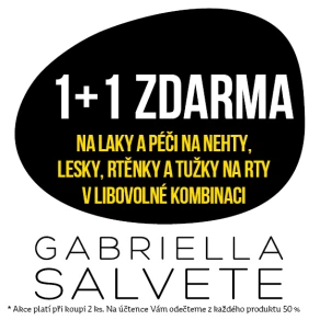 Akce 1+1 zdarma na laky a péči na nehty, lesky, rtěnky a tužky na rty značky Gabriella Salvete při koupi 2 ks v libovolné kombinaci