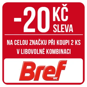 Sleva 20 Kč na celou značku Bref při koupi 2 ks v libovolné kombinaci