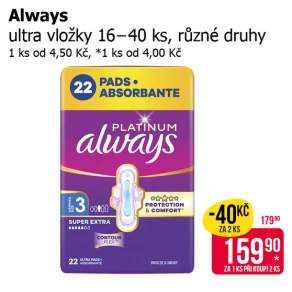 Sleva na produkty Always