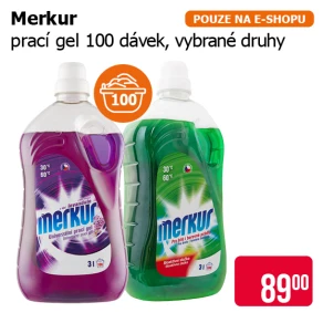 Merkur prací gel 100PD, vybrané druhy