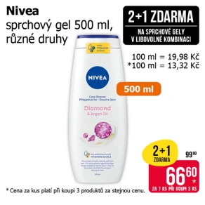 Akce 2+1 na sprchové gely v libovolné kombinaci