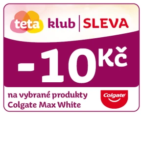 Využijte klubové nabídky - Sleva 10 Kč na vybrané produkty značky Colgate Max White