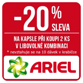 Sleva 20 % na kapsle značky Ariel při koupi 2 ks v libovolné kombinaci
