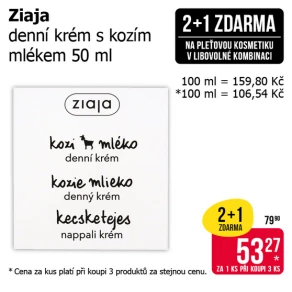 Akce 2+1 zdarma na pleťovou kosmetiku v libovolné kombinaci
