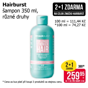Akce 2+1 zdarma na celou značku Hairburst v libovolné kombinaci