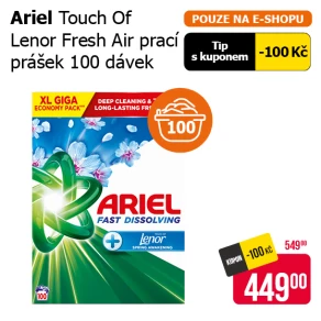 Ariel Prací prášek + Touch Of Lenor Fresh Air 100 PD