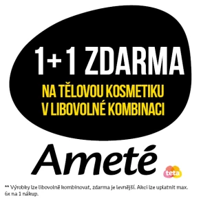 Akce 1+1 zdarma na tělovou kosmetiku značky Ameté při koupi 2 ks v libovolné kombinaci