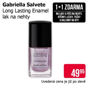 Akce 1+1 zdarma na laky a péči na nehty, rtěnky, lesky, tužky a balzámy na rty značky Gabriella Salvete