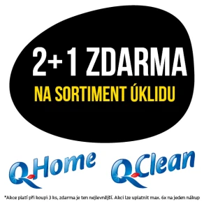 Akce 2+1 zdarma na sortiment úklidu značek Q-Home a Q-Clean při koupi 3 ks v libovolné kombinaci
