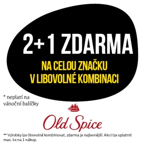 Akce 2+1 zdarma na celou značku Old Spice v libovolné kombinaci