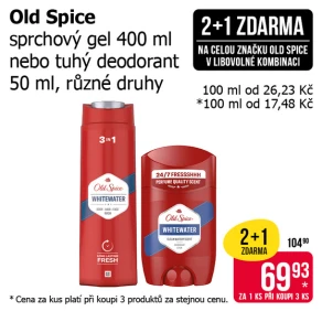 Akce 2+1 zdarma na celou značku Old Spice v libovolné kombinaci