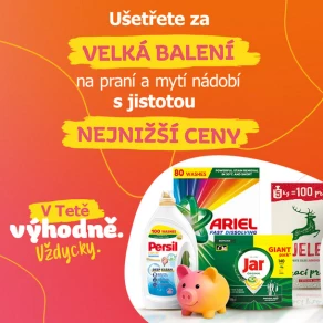 Čisté prádlo a nádobí. V Tetě výhodně. Vždycky.