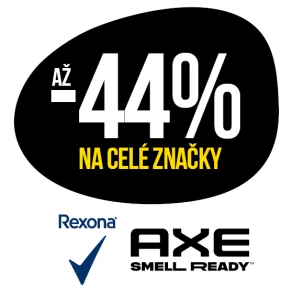 Sleva až 44 % na celé značky Rexona a Axe