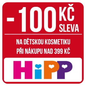 Sleva 100 Kč na dětskou kosmetiku značky Hipp při nákupu nad 399 Kč