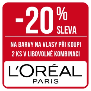 Sleva 20 % na barvy na vlasy značky L´Oréal Paris při koupi 2 ks v libovolné kombinaci