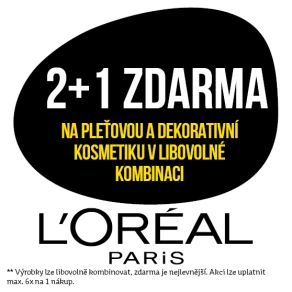 Akce 2+1 zdarma na pleťovou a dekorativní kosmetiku značky Loreal Pris při koupi 3 ks v libovolné kombinaci