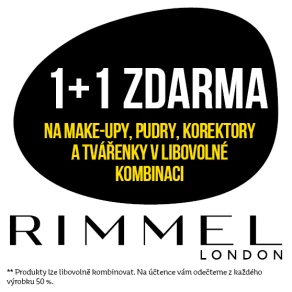 Akce 1+1 zdarma na make-upy, pudry, korektory a tvářenky značky Rimmel London při koupi 2 ks v libovolné kombinaci