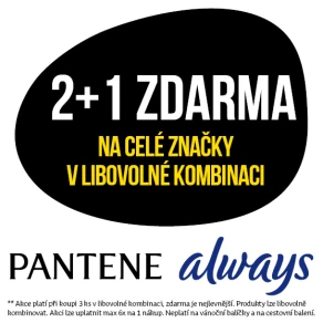 Akce 2+1 zdarma na celé značky Pantene a Always v libovolné kombinaci
