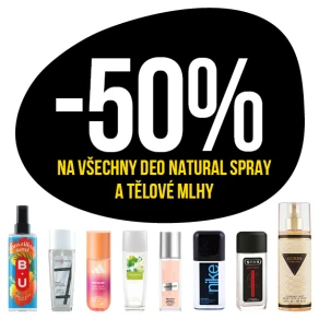 Sleva 50 % na všechny deo natural spray a tělové mlhy