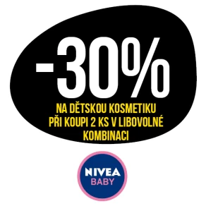 Sleva 30 % na dětskou kosmetiku značky Nivea Baby při koupi 2 ks v libovolné kombinaci