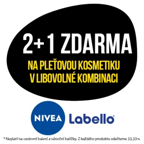 Akce 2+1 zdarma na pleťovou kosmetiku značek Nivea a Labello v libovolné kombinaci