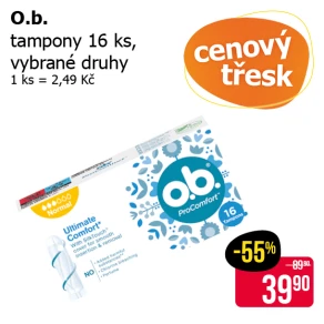 Sleva na produkty o.b.