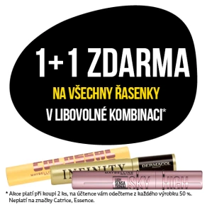Akce 1+1 zdarma na všechny řasenky při koupi 2 ks v libovolné kombinaci