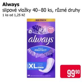 Sleva na produkty Always