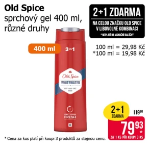 Akce 2+1 zdarma na celou značku Old Spice v libovolné kombinaci