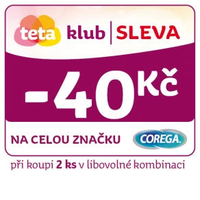 Využijte klubové nabídky - Sleva 40 Kč na celou značku Corega při koupi 2 ks v libovolné kombinaci