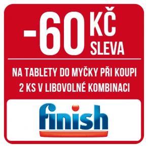 Sleva 60 Kč na tablety do myčky značky Finish při koupi 2 ks v libovolné kombinaci