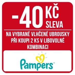 Sleva 40 Kč na vybrané vlhčené ubrousky značky Pampers při koupi 2 ks v libovolné kombinaci
