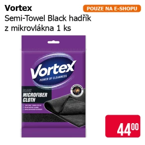 Vortex - Hadřík z mikrovlákna Semi-Towel Black 1 ks